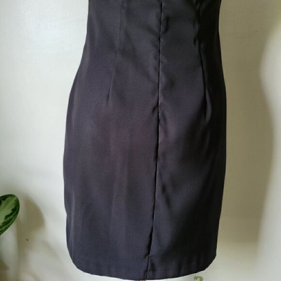 WORN ONCE AGB BLACK SABRINA NECK SHIFT DRESS AUDREY HEPBURN STYLE SZ 12 / L - Picture 10 of 15